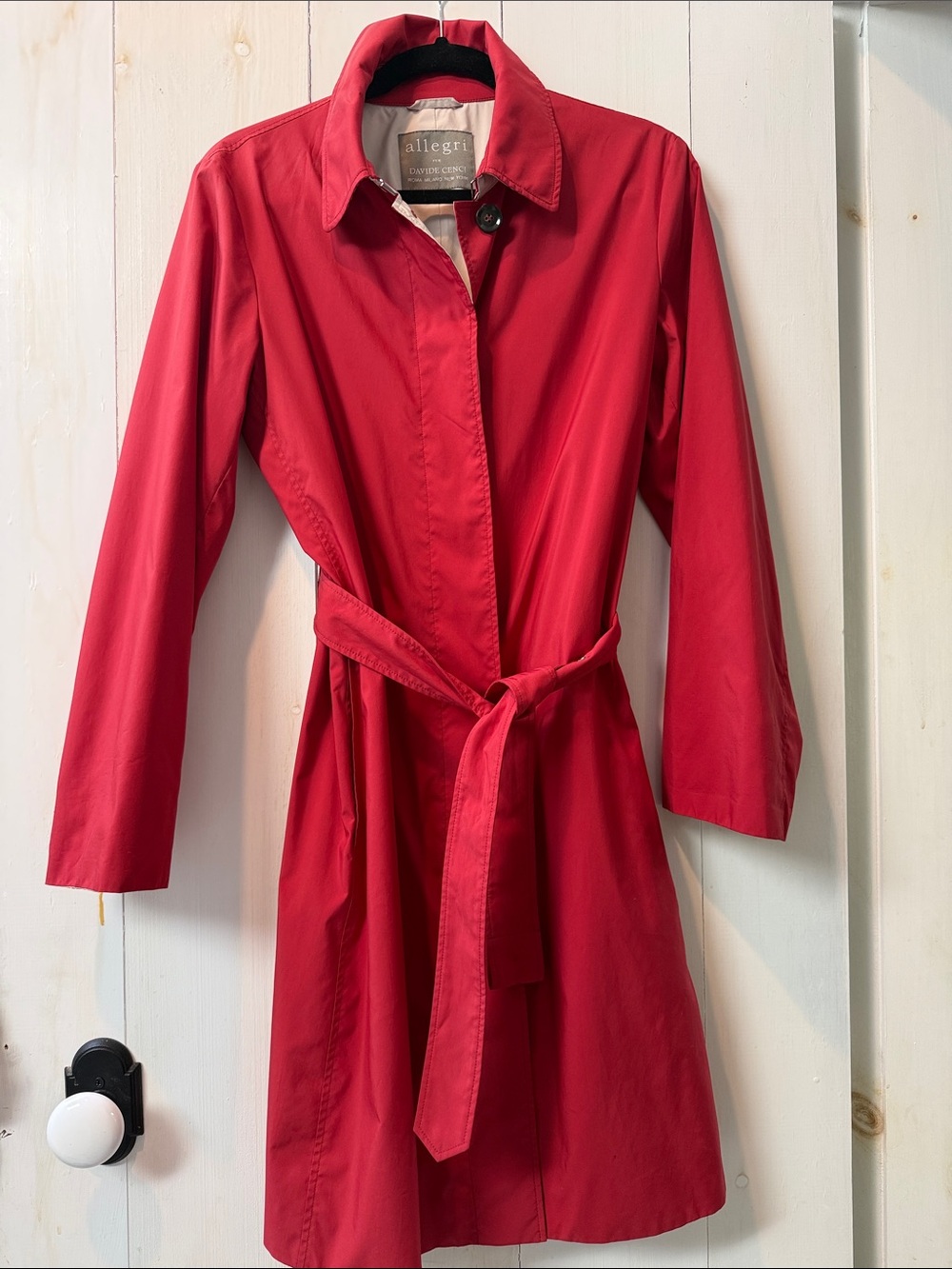 Allegri Vibrant Red Belted Rain Coat